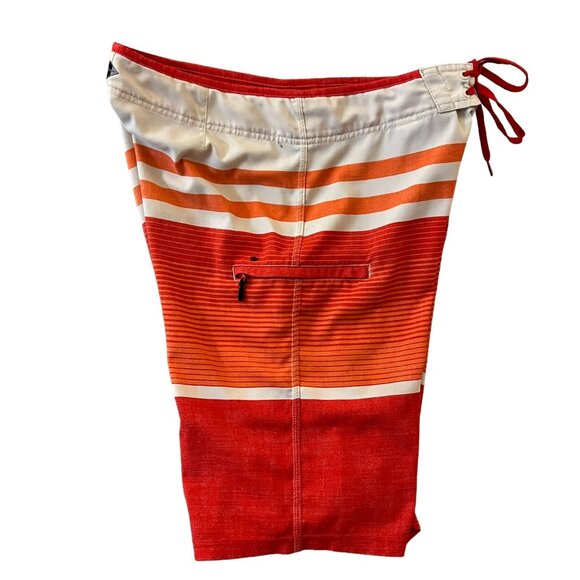 O’Neill Hyperfreak Boardshorts Size 31 Trunks Colorblock Stripe Stretch Red - Picture 3 of 16